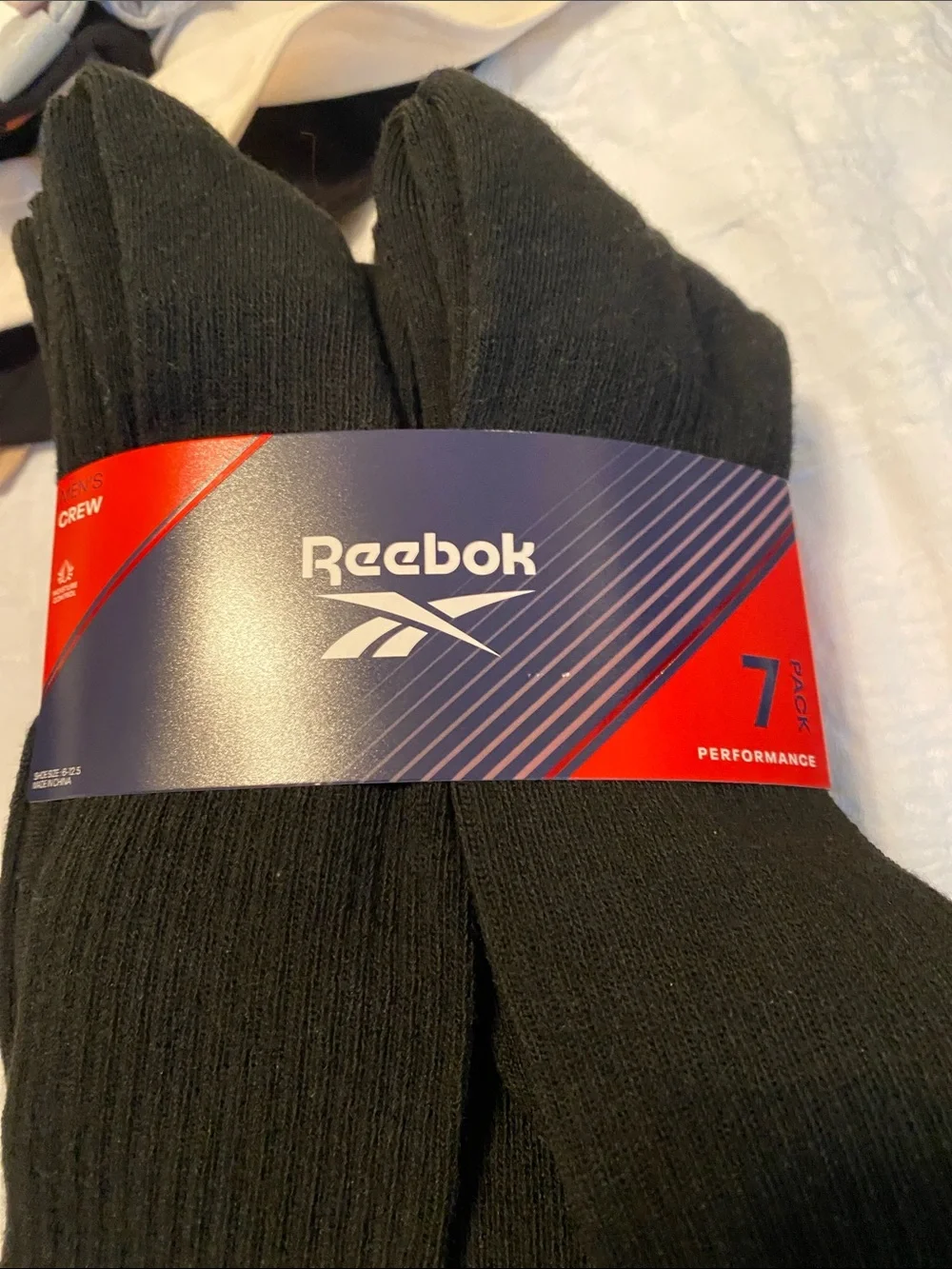 Reebok Black Men's Performance Crew Socks - 7 Pack